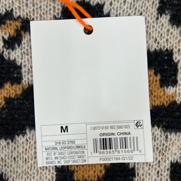 KNOX ROSE Cheetah Leopard Animal Print Crew Neck Sweater Size Medium Boho Fall - Picture 10 of 13